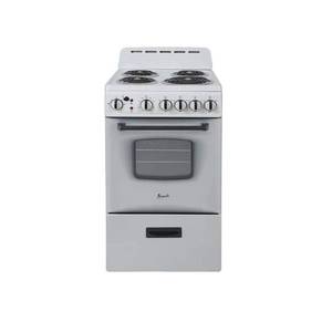 lot 6505 image: Avanti 20 Electric Range Oven with Framed Glass Door in White (ERU200P0W) - Retail $799.06