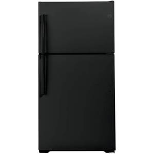 lot 6501 image: GE - 21.9 Cu. Ft. Top-Freezer Refrigerator - Black - Retail $1740.21