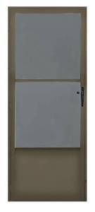 lot 6512 image: Croft 80 H x 32 W Mid-View Reversible Self-Storing Storm Door AluminumBronze Bronze - Retail $321.33
