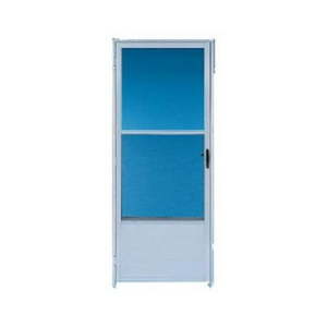 lot 6514 image: Croft Metals 163-32REV-WH Storm Door, Self-Storing Screen, White Aluminum, 32 x 80 x 1-In. - Retail $314.49