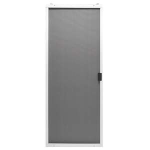 lot 6521 image: Precision Screen & Security Prod 3700wh3068 Breezeway Series, 36 Wide, White, Adjustable, Patio Sliding Steel Screen Door - Retail $181.45
