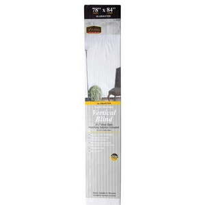 lot 6546 image: Living Accents 3.5 in. Vinyl Blinds Alabaster - 78 x 84 in. - Case of 2 - Retail $182.42