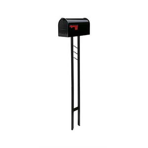 lot 24861 image: Gibraltar Mailboxes Mailbox-To-Go All-in-One Medium Steel Mailbox & Post Combo Black MC11KIT0B