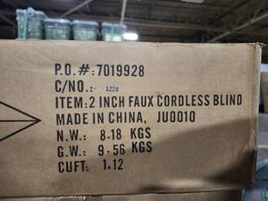 lot 14534 image: (2 Cases) 2in Faux Cordless Blinds (13x72)