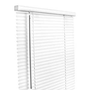 lot 14603 image: (3) Living Accents Vinyl 1 in. Mini-Blinds 35 x 64 in. White Cordless