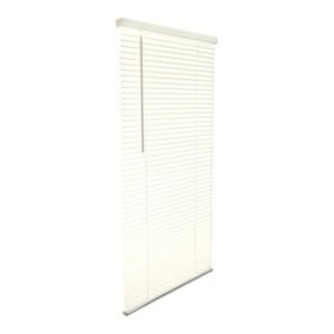 lot 14612 image: (1) Living Accents 5005734 Vinyl 1 in. Mini-Blinds 31 x 72 in. Alabaster Cordless