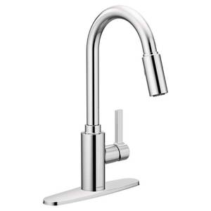 lot 44191 image: (3) Moen 7882 Genta Lx Pull-Down Spray Kitchen Faucet - Chrome