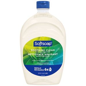 lot 44290 image: (8) Softsoap Liquid Hand Soap Refill Soothing Clean Aloe Vera Fresh Scent - 50 Fluid Ounce