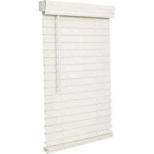 lot 14674 image: (4) Lotus & Windoware Cordless 2in Faux Wood Room Darkening Horizontal Blind, 29 x 36 - Soft White Smooth