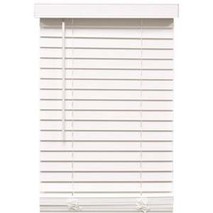 lot 14721 image: (1) Designers Touch Cordless Faux Wood Blind with 2 in - White - 47 X 48