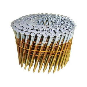 lot 14749 image: (1) 16 deg 16 Gauge Ring Shank Angled Coil Framing Nails 3 in. x 0.12 in. Dia. - Pack of 4000 - Retail $169.88