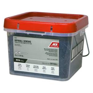 lot 14806 image: (1) Ace No. 6 x 1-14 in. L Phillips Bugle Head Black Phosphate Steel Drywall Screws 25 lb. 7125 - Retail $188.91