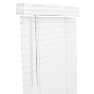 lot 6630 image: Living Accents 2in. Faux Wood Cordless Blinds White - 60 x 60 in. - Retail $98.08