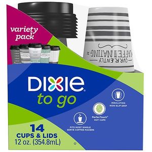 lot 44245 image: Dixie To Go Hot Disposable Cups & Lids - 12oz