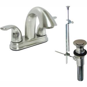 lot 14894 image: (2) Kissler Brushed Nickel, Single Lever Lavatory Faucet - Retail 84.99