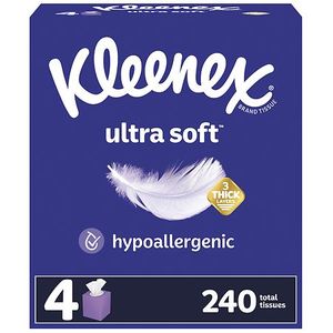 lot 14966 image: (3 Packages) Kleenex Ultra Soft 3-Ply Facial Tissue - 4pk240ct