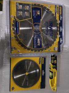 lot 24960 image: Irwin Classic 7-14 inch 60T Construction Circular Saw Blade Set