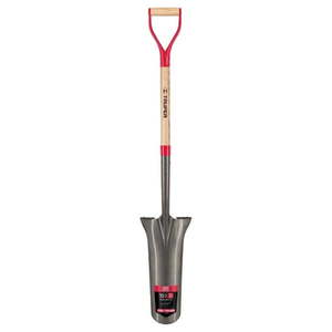 lot 14983 image: (4) Truper Tru-Tough 48 in. Steel Round Drain Spade with D-Grip and Wood Handle