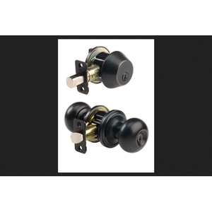 lot 45942 image: (1) Ace Colonial Knob and Deadbolt Set Oil Rubbed Bronze Steel 3 Grade
