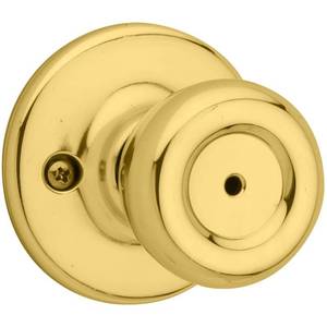lot 45951 image: (6) Kwikset 300T-3V1 Tylo Knob Privacy in Bright Brass