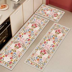 lot 4759 image: Azadx Kitchen Rug Sets 3 Piece Non Slip Washable Kitchen Mats for Floor Absorbent Kitchen Floor Mat Carpet Comfort Standing Mats Runner Rug for Hallway Laundry Holiday Kitchen Decor