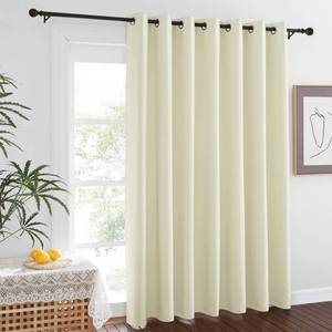 lot 4761 image: NICETOWN Blackout Sliding Door Curtains for Bedroom - Grommet Thermal Insulated Patio Door Drape Room Darkening Sound Reducing Window Treatment for Living Room (Beige, W100 x L84, 1 Panel)