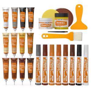 lot 7015 image: REALINN Wood Furniture Repair Kit- Set of 28 - Touch Up Markers, Fillers with Wood Putty - Repair Scratch, Cracks, Hole, Discoloration for Wooden Door, Floor, Table, Cabinet