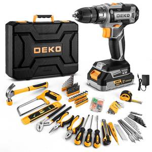 lot 2896 image: Cordless Drill Tool Kit Set 20V Power Drill Tool Box with Battery Electric Drill Driver for Men Home Hand Repair Basic Toolbox Tools Sets Drills Case - Retail $80.84
