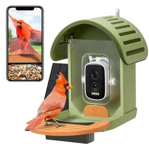 lot 2903 image: VINGUYS� Bird Feeder with Camera, 2.5K UHD Smart Bird Feeder Camera AI Identifies 11,000 Birds Species, Auto-Capture Birds Video, IP66 Waterproof Outdoor Solar Powered, Ideal Gift - Retail $128.24