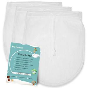 lot 2921 image: Nut Milk Bag Reusable 3 Pack 12 x 10 Cheesecloth Bags for Straining AlmondSoy Milk Greek Yogurt Strainer Milk Nut Bag for Cold Brew Coffee Tea Beer Juice Fine Nylon Mesh Cheese Cloth