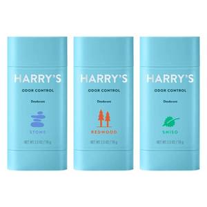 lot 2925 image: Harrys Mens Deodorant Variety Pack, Aluminum Free Deodorant for Men, Odor Control, 2.5 Oz, Stone, Shiso, Redwood (Pack of 2)
