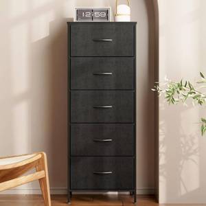 lot 2940 image: AODK Dresser for Bedroom with 5 Storage Drawers, 48 Tall Dresser Chest of Drawers Fabric Dresser with Sturdy Steel Frame, Black