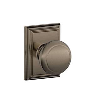 lot 2950 image: SCHLAGE F10AND620ADD Addison Collection Andover Passage Knob, Antique Pewter