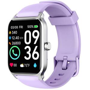 lot 2953 image: Woneligo Smart Watch - Purple, Silicone Band, 1.8 Analog Display, IP68 Waterproof, Over 100 Sports Modes, Alexa Voice Control, Heart Rate & Blood Oxygen Monitor, 7-Day Battery Life
