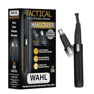 lot 2960 image: Wahl Manscaper 2 in 1 Lithium Battery Tactical Dual Sided Eyebrow Trimmer and Nose Hair Trimmer for Men Model 3023805