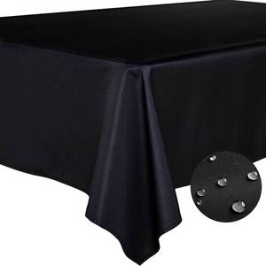 lot 2970 image: BYDOLL Table Cloth Black 54x54 Inch Tablecloth for 4 Foot Square Tables Outdoor Washable Wrinkle Free and Spillproof Polyester Tablecloth for Festival Camping Picnic Party Cover
