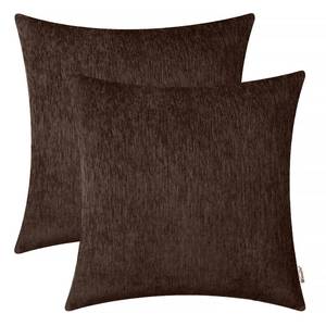 lot 2971 image: BRAWARM Chenille Throw Pillow Covers 18x18 Inches - Coffee Chenille Pillow Covers Pack of 2, Solid Dyed Soft Chenille Pillow Cases for Couch Sofa Bed Home Decoration