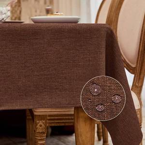 lot 2972 image: BALCONY & FALCON Rectangle Tablecloth Washable Wrinkle Resistant and Water Proof Table Cloth Decorative Linen Fabric Tablecloths for Dining Parties Kitchen Wedding and Outdoor Use(Coffee Brown, 55x95)