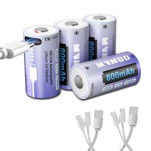 lot 4715 image: CR123A 3V Lithium Battery 3 Pack, 800mAh Rechargeable Batteries for Arlo Wireless Security Cameras VMC3030 VMK3200 VMS3330 3530, CR123A Battery with Type-C Cable for Flashlight Polaroid Microphone
