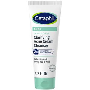 lot 4724 image: Cetaphil Acne Face Wash, Gentle Clear Clarifying Acne Cream Cleanser with 2% Salicylic Acid, Deep Cleans & Treats Acne Prone Skin, Skin Care for Sensitive Skin, 4.2oz