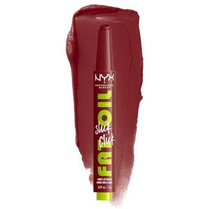 lot 4727 image: NYX PROFESSIONAL MAKEUP Fat Oil Slick Click, Lightweight, Buildable, Pigmented Vegan Lip Balm - In A Mood