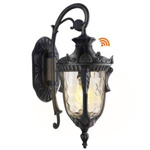 lot 4748 image: Dusk to Dawn Outdoor Light Fixture Wall Mount, Waterproof Porch Light Fixtures Wall Lamp, Outside Wall Sconce Exterior Wall Lamp with Textured Glass for House Front Door Garage (Black)