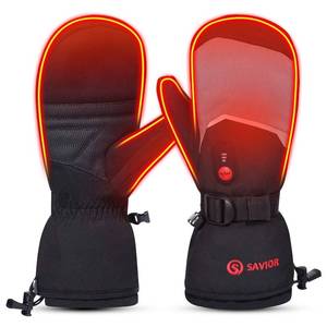 lot 4751 image: SAVIOR HEAT Heated Mittens Battery Ski Gloves, Electric Rechargeable Mitts for Skiing Camping Hiking Arthritis Hands Men Women - Retail $101.39 M