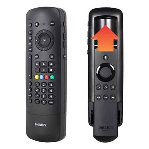 lot 7164 image: Philips Universal Remote Control for Fire TV Fire Stick Slide-in Cradle Fire Stick Remote Replacement for use as Samsung TV Remote Vizio Smart TV Remote LG Remote Control for Smart TV SRP2024A27