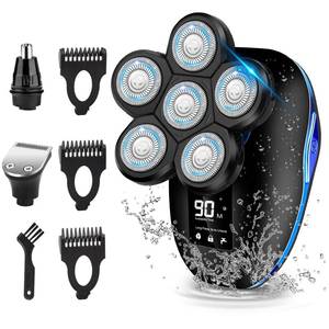 lot 7165 image: Head Shaver for Bald Men,6-in-1 Electric Shaver for Bald Head 6D WetDry Waterproof Mens Electric Razor Head Shavers Mens Grooming Kit Cordless Rechargeable Face Head Shaving Rotary Shavers