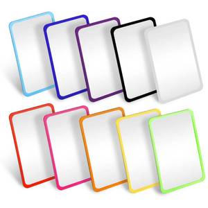 lot 7167 image: School Shatter Proof Plastic Mirrors 4 x 6 Inch Mirror Tiles with Round Corners Double Sided Protective Film Mirror Sheets Art and Craft Supply for School Classroom Bathroom (10 Pieces, Colorful)