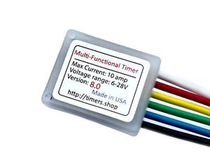 lot 7179 image: 10 Amp Mini Timer Time Delay Relay .2 Sec to 400 Days 6V 12V 18V 24V. Power On Off Delay, Cycling and Trigger, White