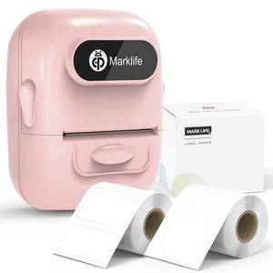 lot 7187 image: MARKLIFE P50 Thermal Label Maker with 2 Tapes-2 Inch Portable Barcode Label Printer Bluetooth Thermal Labeler for Jewelry Retail Barcode Small Business Home Office Compatible Phones &PC, Pink