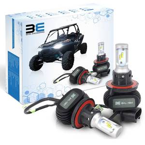 lot 7195 image: Bevel Engineering Premium LED Upgrade Kit - H139008 LED Headlight Kit - Compatible with Polaris - Ranger - RZR General 2 Pack Low and High Beam Lamp Set Fan Less 4000LM LED Replacement Bulb Kit