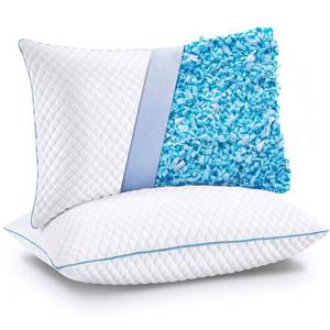 lot 7021 image: VVZ Shredded Memory Foam Pillows, Luxury Hotel Cooling Gel Bed Pillows for Sleeping 2 Pack Queen Size 20 x 30 Inches, Set of 2, Adjustable Loft Pillow for Side and Back Sleepers